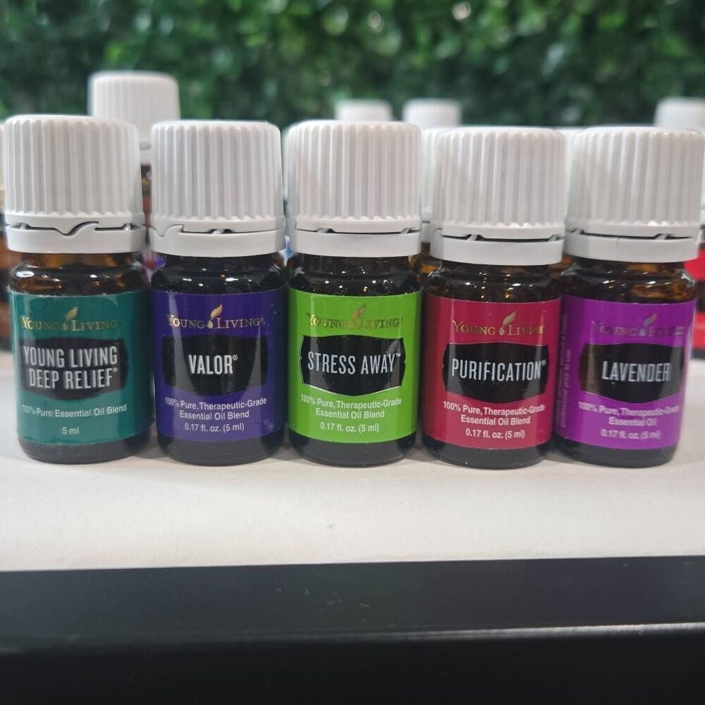 YOUNG LIVING 5ML BUNDLE DEEP RELIEF VALOR‎ STRESS AWAY PURIFICATION LAVENDER ALL